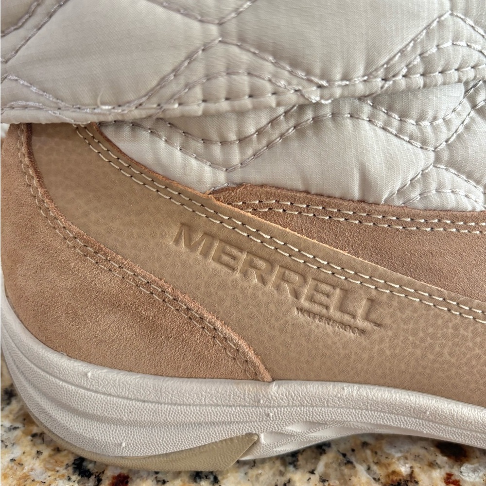 Merrell Approach Brindle Winter Waterproof Booties Quilted Suede Boots Size 7 - Picture 16 of 16